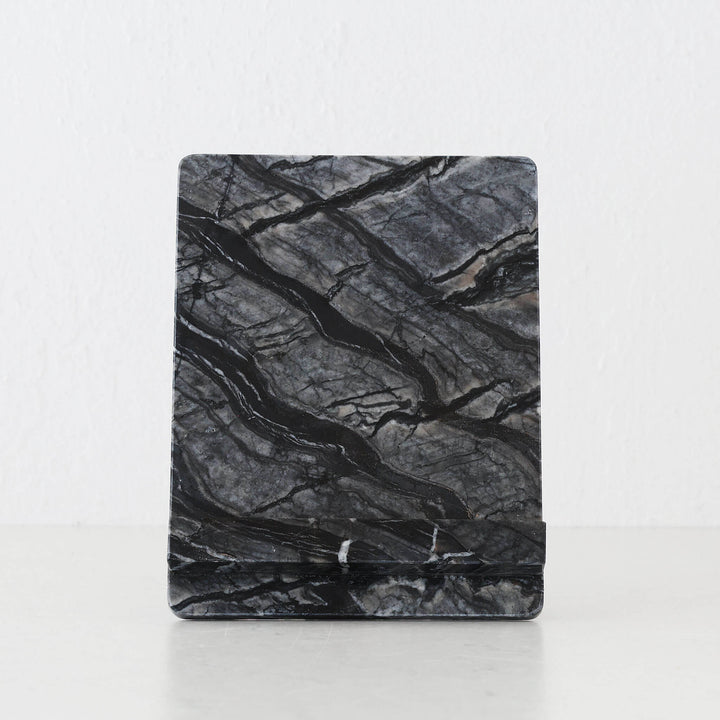 CAMERO MARBLE IPAD + COOKBOOK RECIPE STAND  |  EMAS DARK GREY MARBLE