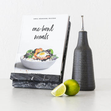 CAMERO MARBLE IPAD + COOKBOOK RECIPE STAND  |  EMAS DARK GREY MARBLE