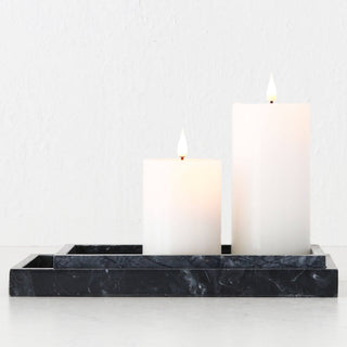 CAMERO MARBLE RECTANGLE TRAY  |  SET OF 2  |  EMAS DARK GREY MARBLE
