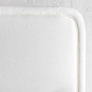 CAMMERAY ROUNDED TOP BED CLOSE UP  |  TERRACE WHITE BOUCLE