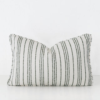 CAMPANIA STRIPE CUSHION  |  NATURAL + BLADE OLIVE   |  40X60 | 50X50 | 60X60