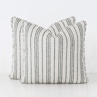 CAMPANIA STRIPE CUSHION BUNDLE X2  | 50X50  |  BLADE OLIVE + NATURAL STRIPE