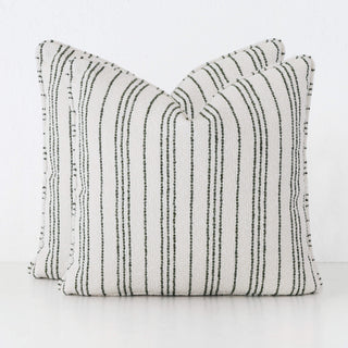 CAMPANIA STRIPE CUSHION BUNDLE X2  |  60X60  |  BLADE OLIVE + NATURAL STRIPE