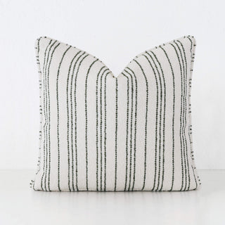 CAMPANIA STRIPE CUSHION  |  NATURAL + BLADE OLIVE   |  40X60 | 50X50 | 60X60