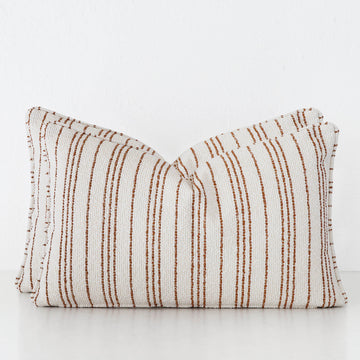 CAMPANIA STRIPE CUSHION BUNDLE X2  |  40X60  |  BONE + BURNT CARAMEL STRIPE