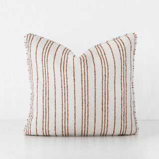 CAMPANIA STRIPE CUSHION  |  BONE + BURNT CARAMEL  |  40X60 | 50X50 | 60X60