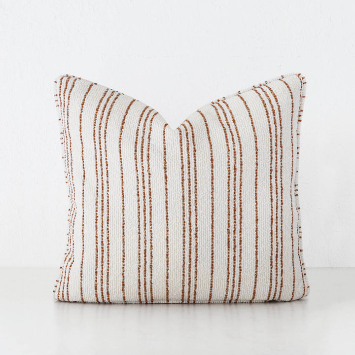 CAMPANIA STRIPE CUSHION  |  BONE + BURNT CARAMEL  |  40X60 | 50X50 | 60X60