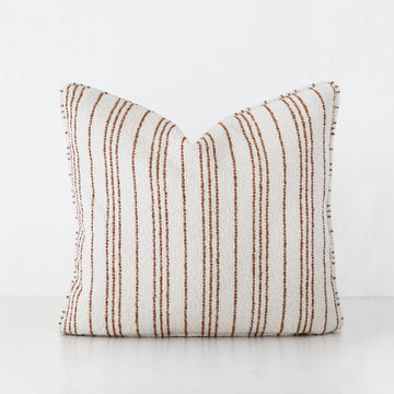CAMPANIA STRIPE CUSHION  |  BONE + BURNT CARAMEL  |  40X60 | 50X50 | 60X60