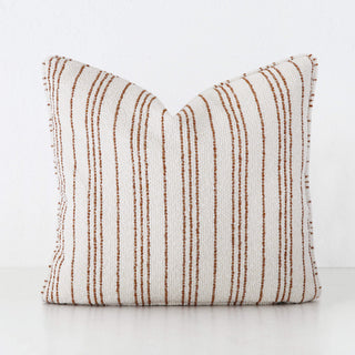 CAMPANIA STRIPE CUSHION  |  BONE + BURNT CARAMEL  |  40X60 | 50X50 | 60X60