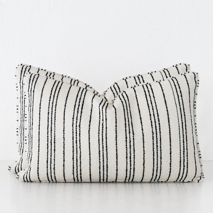CAMPANIA STRIPE CUSHION BUNDLE X2  |  40X60  |  BONE + PEBBLE BEIGE STRIPE
