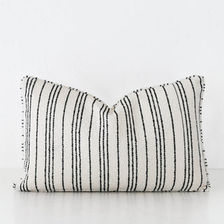 CAMPANIA STRIPE CUSHION  |  BONE + CARBON NOIR  |  40X60