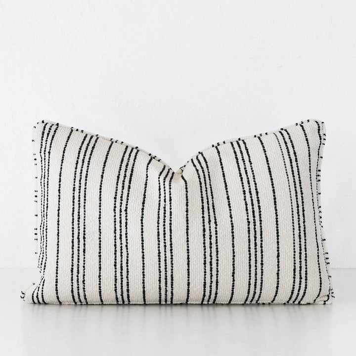 CAMPANIA STRIPE CUSHION  |  BONE + CARBON NOIR  |  40X60