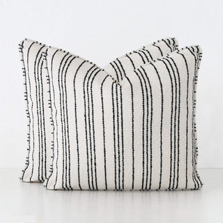 CAMPANIA STRIPE CUSHION BUNDLE X2  | 50X50  |  BONE + CARBON NOIR STRIPE