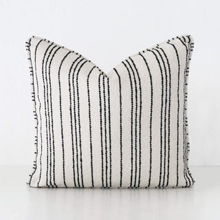 CAMPANIA STRIPE CUSHION  |  BONE + CARBON NOIR  | 60X60