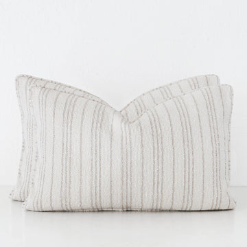 CAMPANIA STRIPE CUSHION BUNDLE X2  |  40X60  |  PEBBLE BEIGE + BONE STRIPE