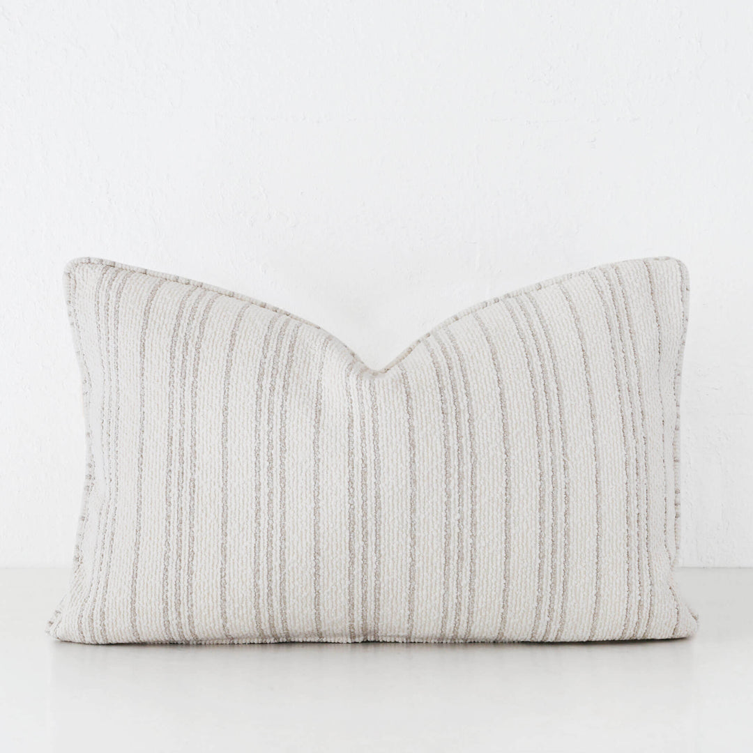 CAMPANIA STRIPE CUSHION  |  PEBBLE BEIGE + BONE  |  40X60