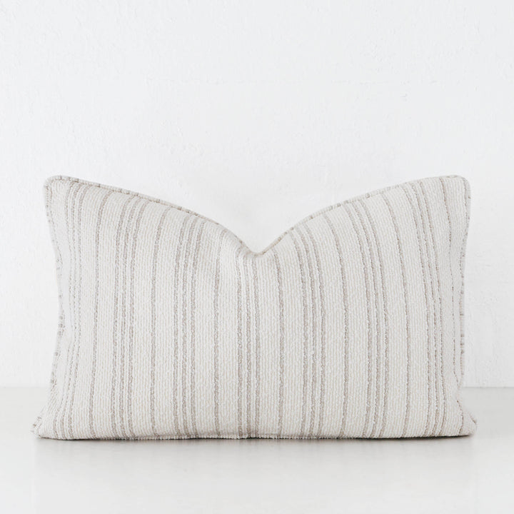 CAMPANIA STRIPE CUSHION  |  PEBBLE BEIGE + BONE  |  40X60