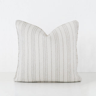 CAMPANIA STRIPE CUSHION  |  PEBBLE BEIGE + BONE | 50X50