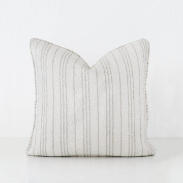 CAMPANIA STRIPE CUSHION  |  PEBBLE BEIGE + BONE | 50X50