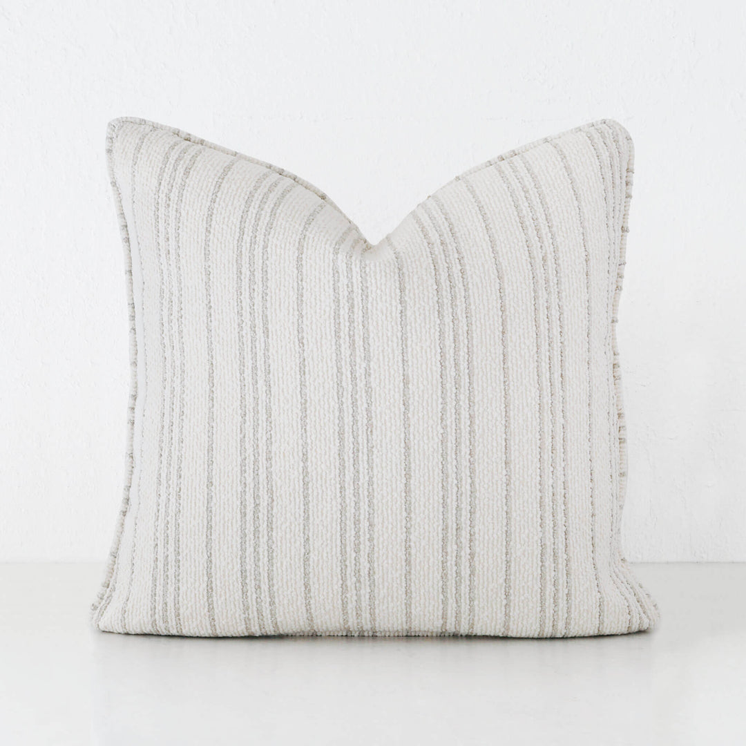 CAMPANIA STRIPE CUSHION  |  PEBBLE BEIGE + BONE  | 60X60