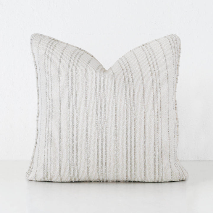 CAMPANIA STRIPE CUSHION  |  PEBBLE BEIGE + BONE  | 60X60