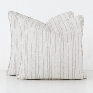 CAMPANIA STRIPE CUSHION BUNDLE X2  |  60X60  |  PEBBLE BEIGE + BONE STRIPE