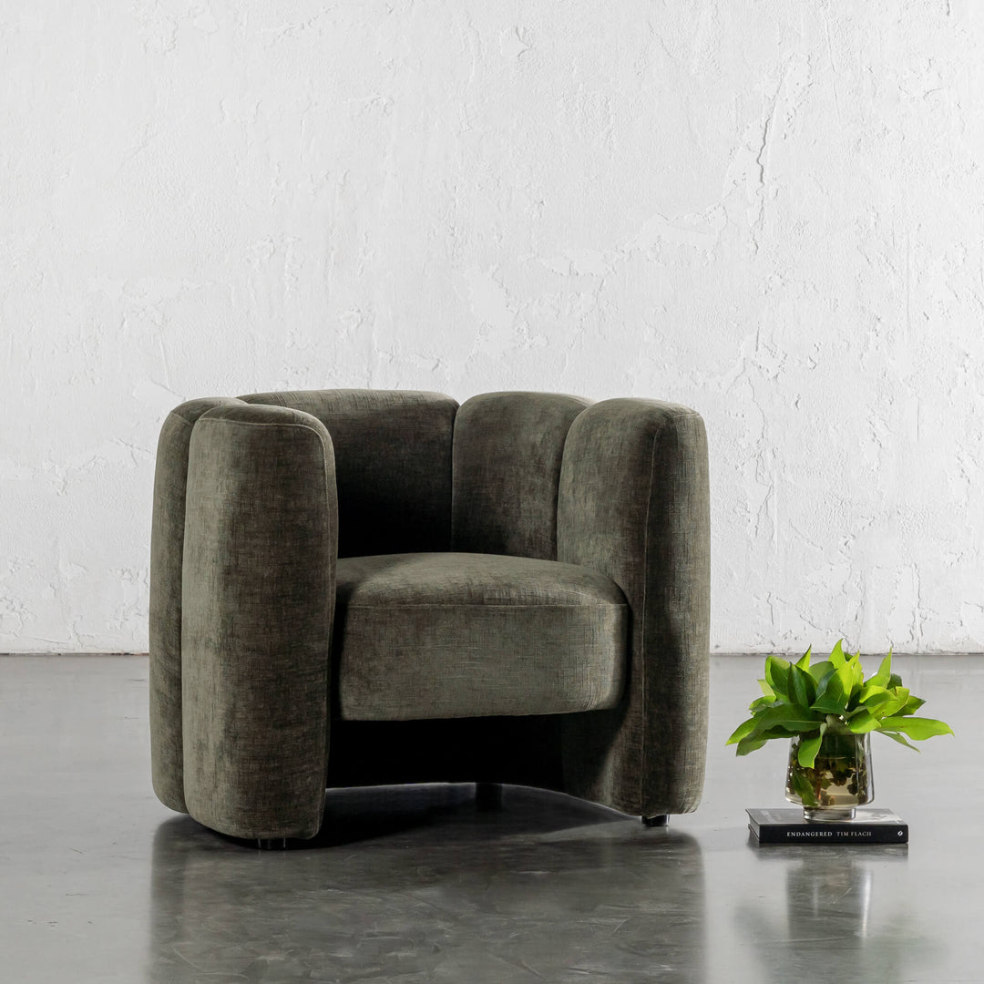 CAMPOS CURVED ARMCHAIR  |  DEEP BRUNSWICK GREEN