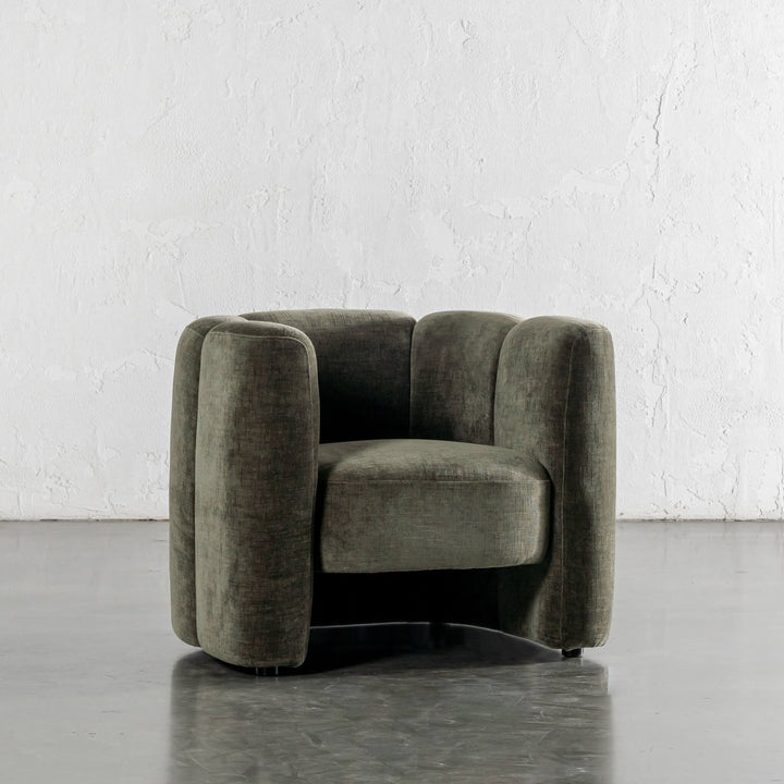 CAMPOS CURVED ARMCHAIR  |  DEEP BRUNSWICK GREEN