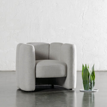CAMPOS CURVED ARMCHAIR  |  JOVAN DOVE NATURAL