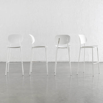 CAPO MESH INDOOR/OUTDOOR BAR CHAIR BUNDLE |  GHOST WHITE