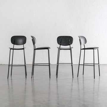 CAPO MESH INDOOR/OUTDOOR BAR CHAIR BUNDLE  |  ONYX BLACK