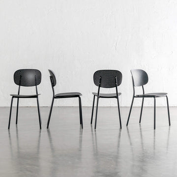 CAPO MESH INDOOR/OUTDOOR DINING CHAIR BUNDLE  |  ONYX BLACK