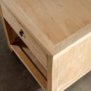 CAPRETTA BEDSIDE  |  SINGLE DRAWER  |  BLEACHED BRISTLE