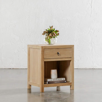CAPRETTA BEDSIDE  |  SINGLE DRAWER  |  BLEACHED BRISTLE