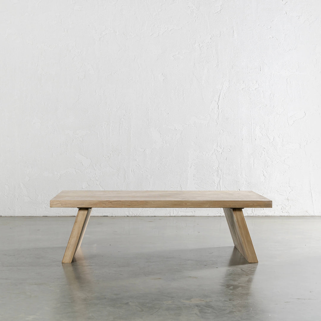 CAPRETTA ELM COFFEE TABLE | 150CM | BLEACHED BRISTLE | SIDE VIEW