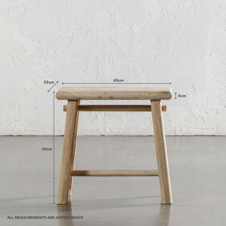 CAPRETTA ELM CREATORS STOOL | BLEACHED BRISTLE | MEASUREMENTS