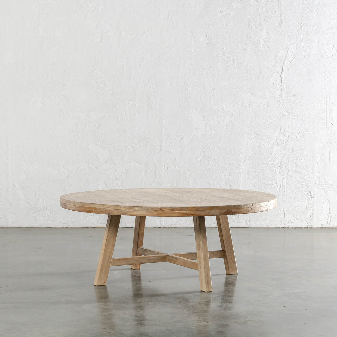 CAPRETTA ELM ROUND COFFEE TABLE  |  120CM  |  BLEACHED BRISTLE