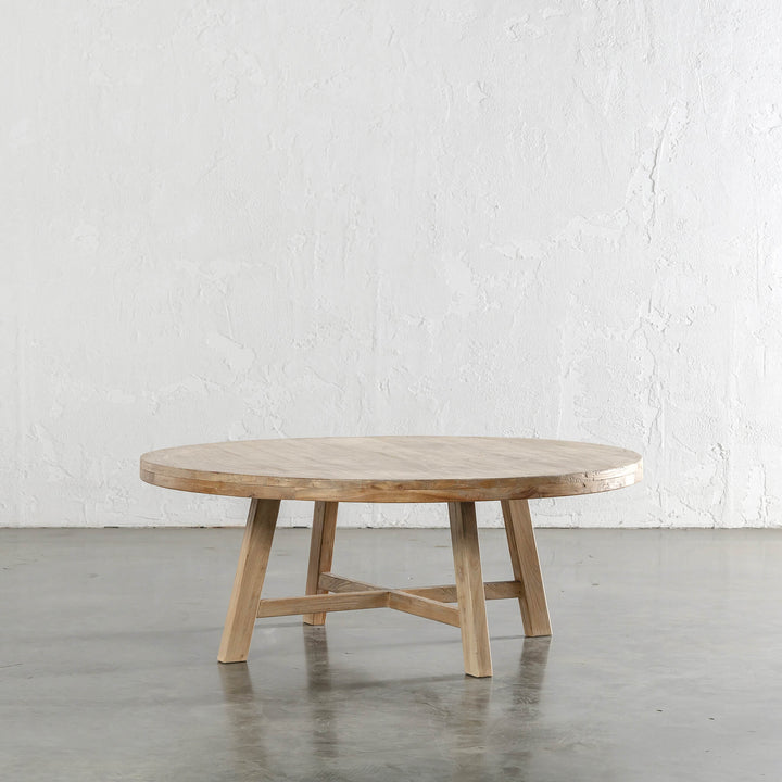 CAPRETTA ELM ROUND COFFEE TABLE  |  120CM  |  BLEACHED BRISTLE