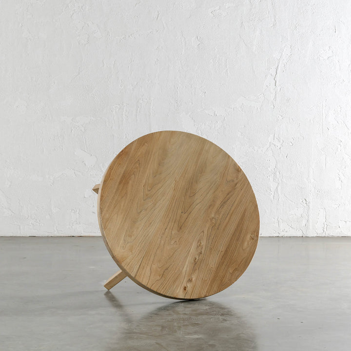 CAPRETTA ELM ROUND COFFEE TABLE  |  90CM  |  BLEACHED BRISTLE