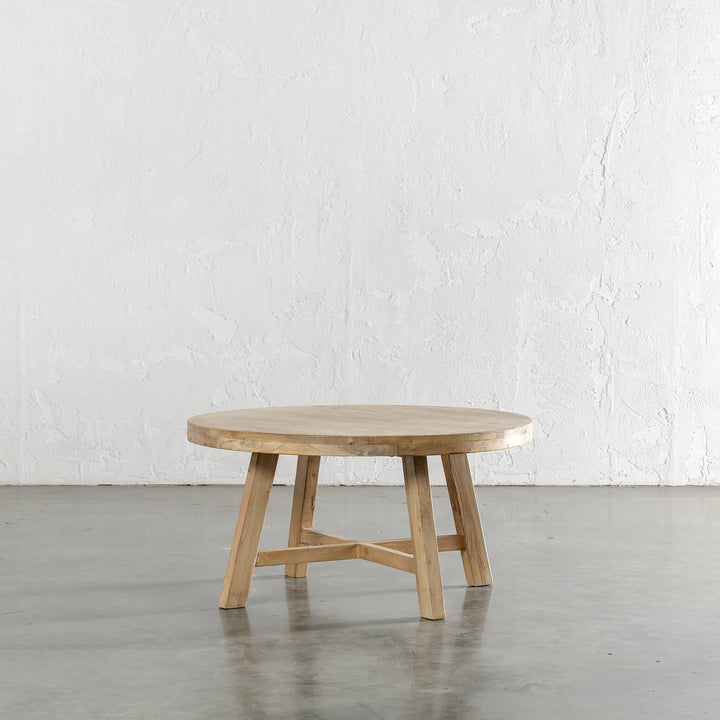 CAPRETTA ELM ROUND COFFEE TABLE  |  90CM  |  BLEACHED BRISTLE