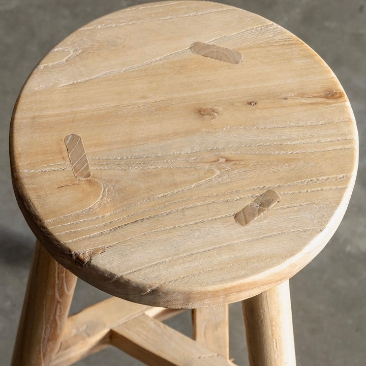 CAPRETTA ELM ROUND SIDE TABLE  |  BLEACHED BRISTLE