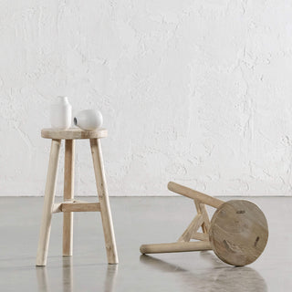 CAPRETTA ELM ROUND MILKING STOOL  |  BLEACHED BRISTLE  |  BUNDLE X 2