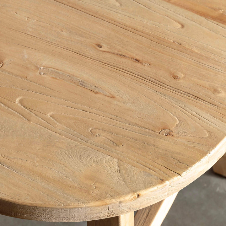 CAPRETTA ELM ROUND SIDE TABLE  |  BLEACHED BRISTLE  |  BUNDLE x 2
