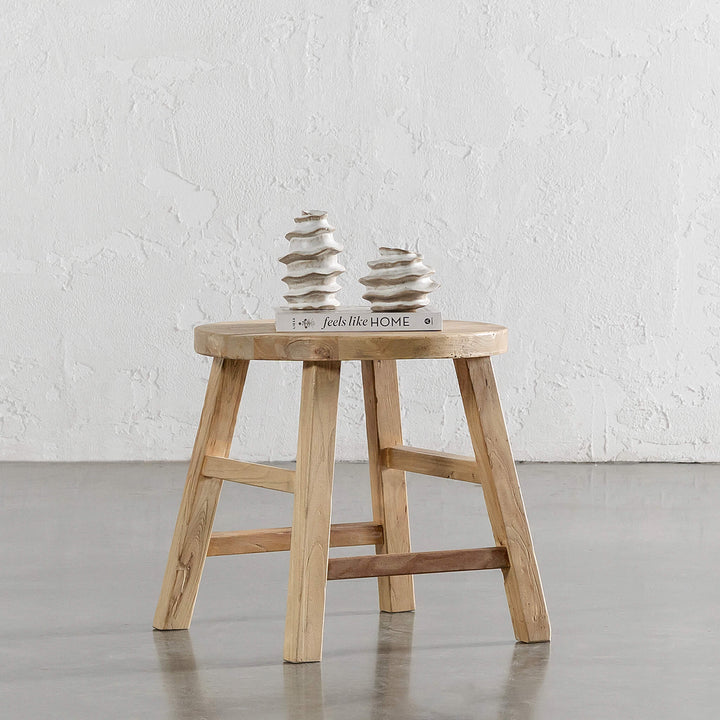 CAPRETTA ELM ROUND SIDE TABLE  |  BLEACHED BRISTLE
