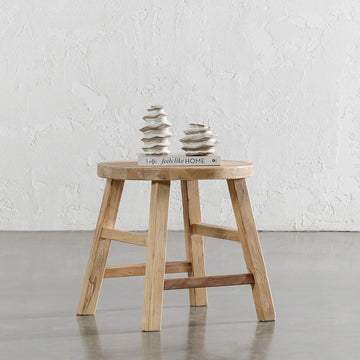 CAPRETTA ELM ROUND SIDE TABLE  |  BLEACHED BRISTLE