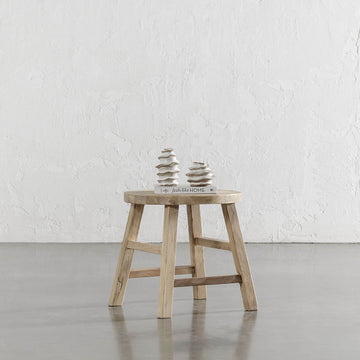 CAPRETTA ELM ROUND SIDE TABLE  |  BLEACHED BRISTLE