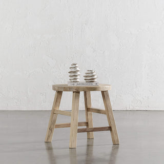 CAPRETTA ELM ROUND SIDE TABLE  |  BLEACHED BRISTLE
