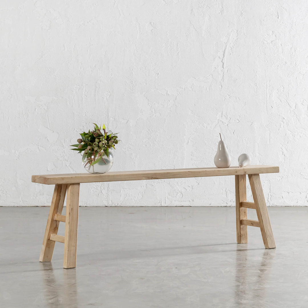 CAPRETTA SLIM ELM BENCH  |  160CM  |  BLEACHED BRISTLE