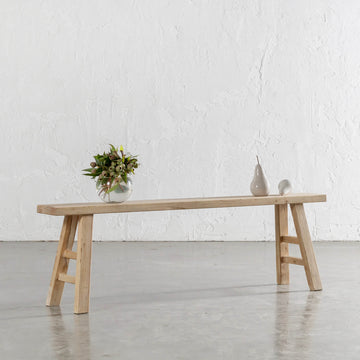 CAPRETTA SLIM ELM BENCH  |  160CM  |  BLEACHED BRISTLE