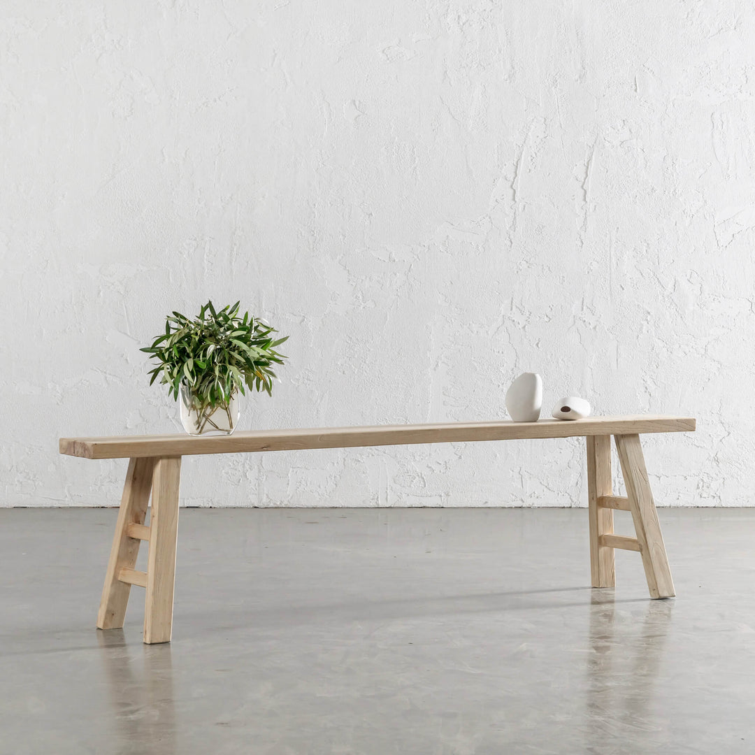 CAPRETTA ELM SLIM BENCH  |  185CM  |  BLEACHED BRISTLE